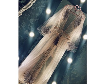 See Through Robe - Boudoir Robe - Bridal Lingerie - Wedding Robe - Lingerie Robe - Boudoir Lingerie - Sheer Robe - Transparent Dress