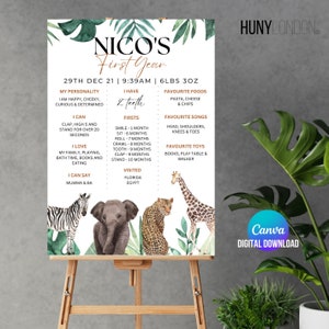 Wild One Milestone Birthday Poster, Safari Jungle Animal, First Birthday Chalkboard Sign, Wild One Birthday, Jungle Poster 1st Birthday