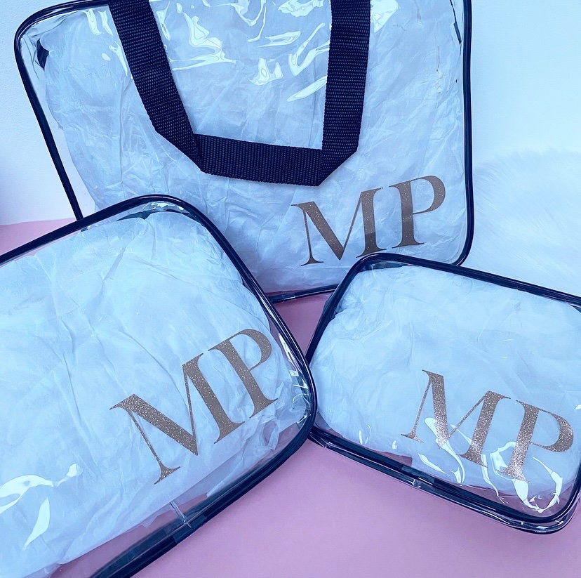Personalised Any Initial Cosmetic Travel Bags Rose Gold Gold Etsy