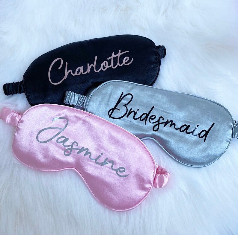 Sleep Eye Masks Personalised Bridesmaid Eye Mask Silk Etsy UK