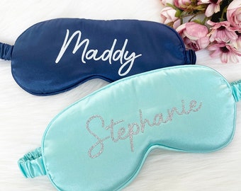 Sleep Eye Masks Personalised | Bridesmaid Eye Mask | Silk Satin Mask, Christmas Gift, Bridal Gift, Mothers Day, Mask | Self Care