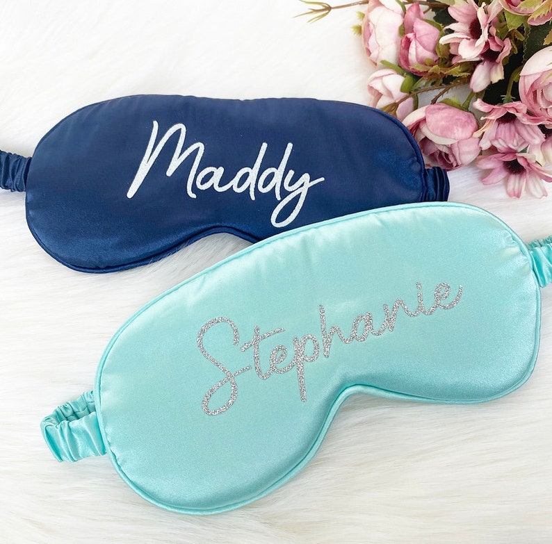 Sleep Eye Masks Personalised Bridesmaid Eye Mask Silk Etsy UK