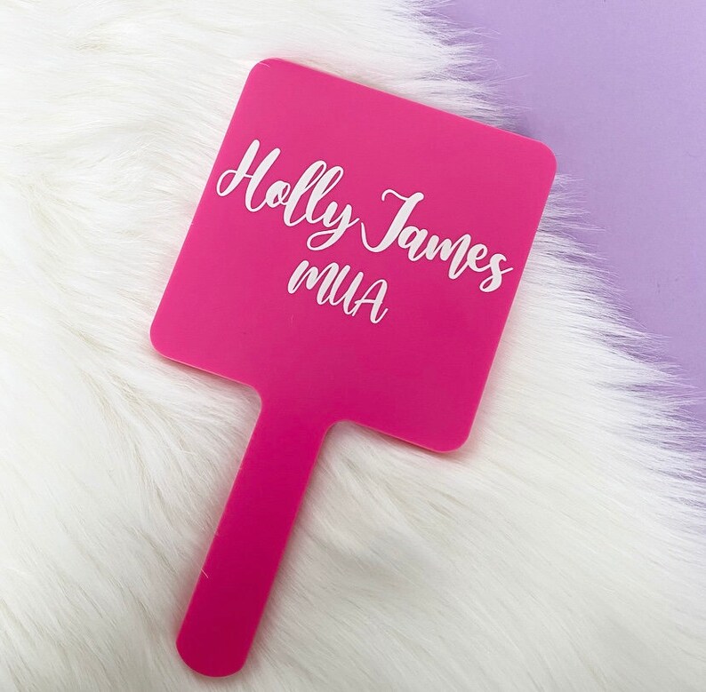 Personalized Large Travel Handheld Makeup Mirror Logo Etsy