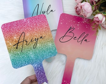 Miroir de voyage compact portatif | Logo Portable MUA Miroir | | cadeaux personnalisés Cadeau pour son | Girlie Ombre Designs