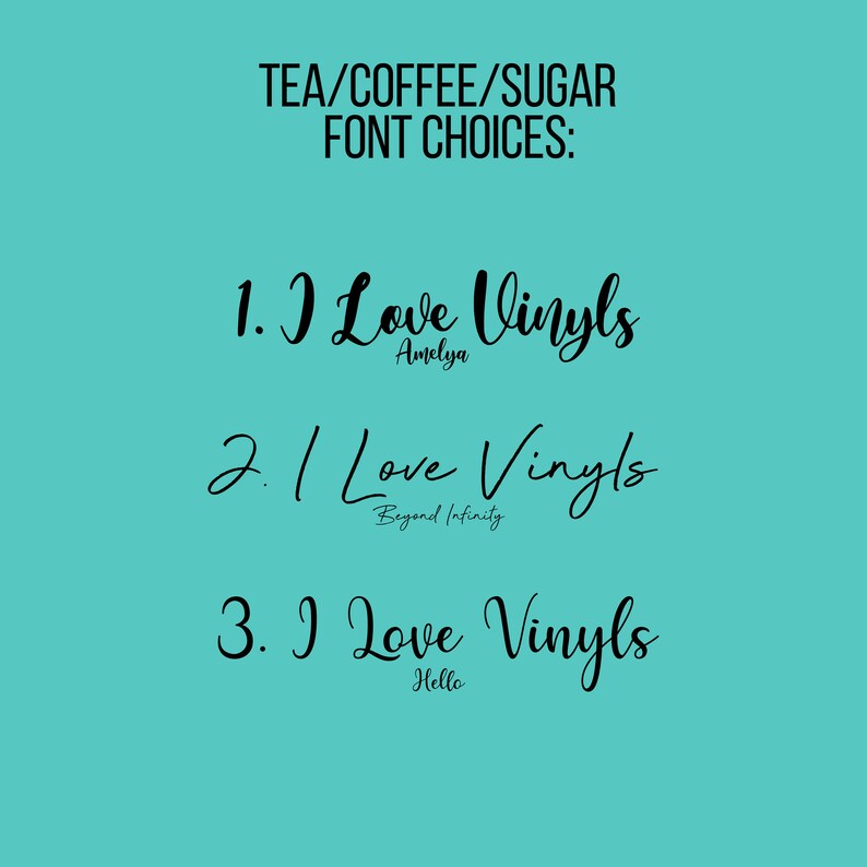 Custom Vinyl Labels Tea Coffee Sugar Personalised Decals Etsy UK