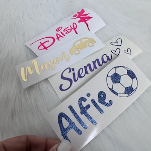 Autocollants personnalisés de nom de bouteille d'eau | Stickers vinyles personnalisés avec icônes | Autocollants imperméables pour enfants et adultes | Étiquettes de nom d'école