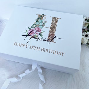 Personalised Gift Box with Lid and Ribbon | Empty To Make Your Own Gifts | Luxury Customized Gift Boxes | Bridesmaid Christmas Birthday Box