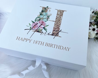 Personalised Gift Box with Lid and Ribbon | Empty To Make Your Own Gifts | Luxury Customized Gift Boxes | Bridesmaid Christmas Birthday Box