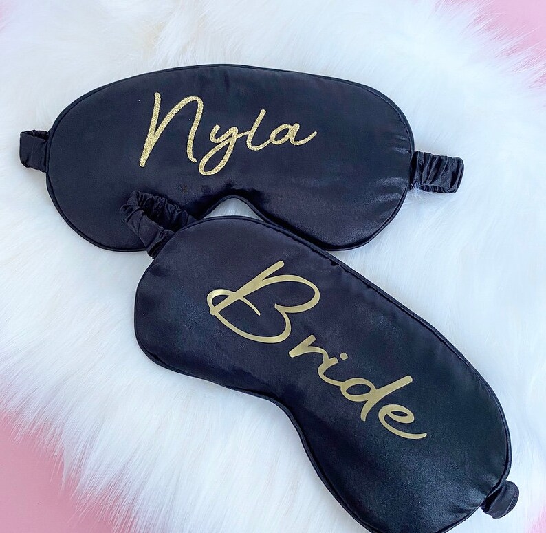 Sleep Eye Masks Personalised Bridesmaid Eye Mask Silk Satin Etsy