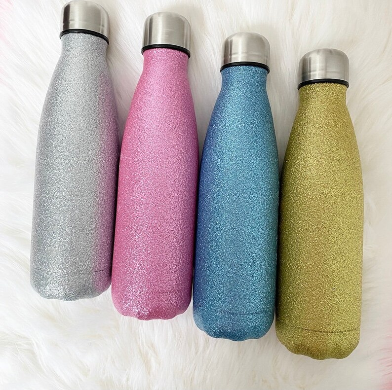 Water Bottle Glitter 500ml Double Wall Flask Stainless Etsy UK