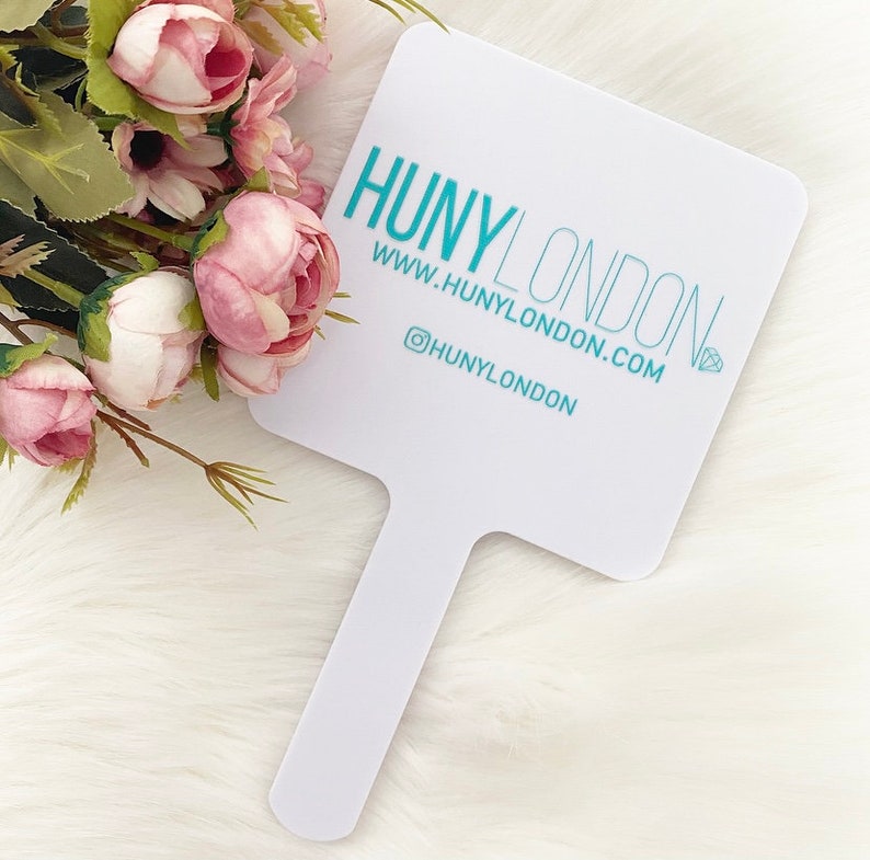 Personalized Large Travel Handheld Makeup Mirror Logo Etsy