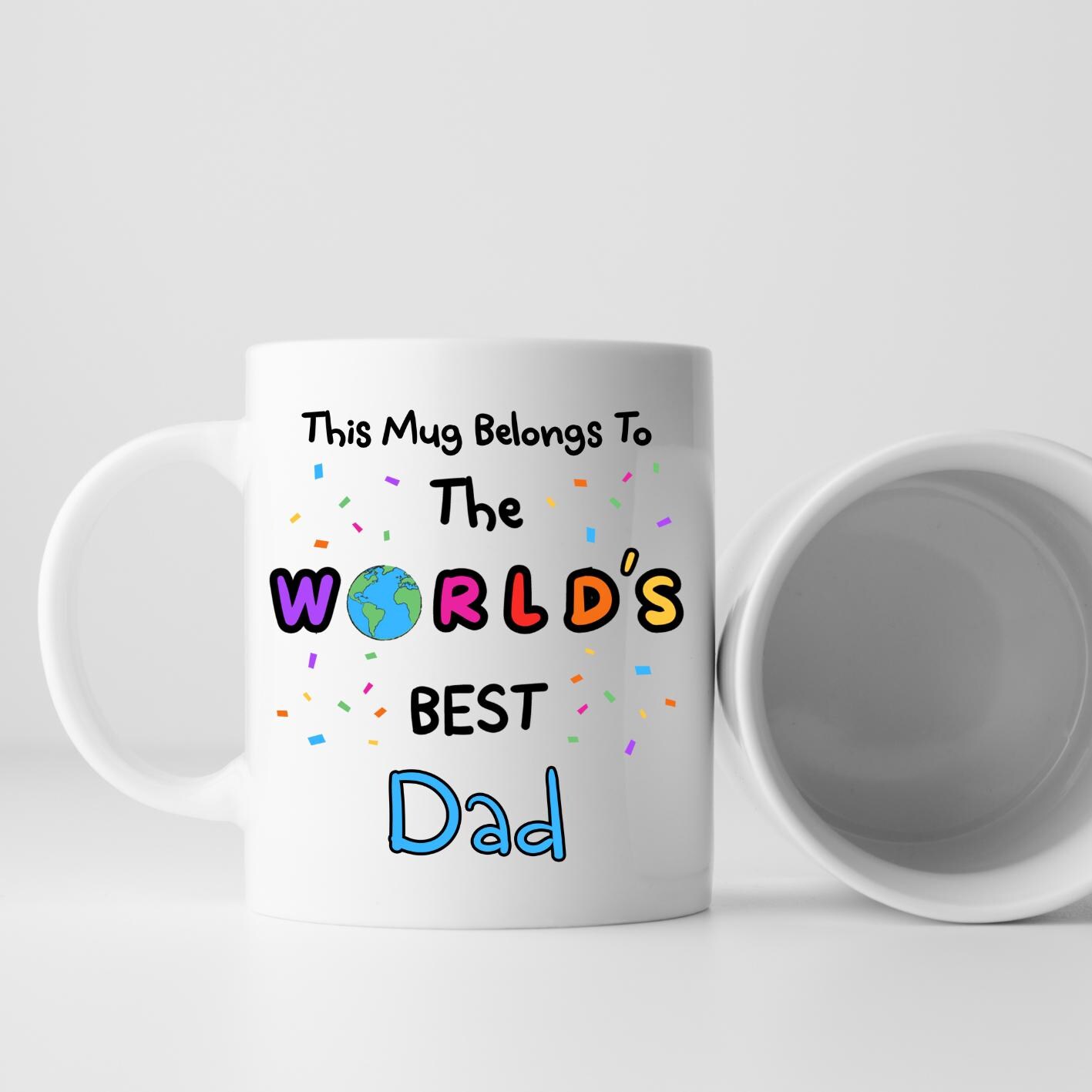 Whizguide Tazza 'Il Papà Più Grande Del Mondo' – 11 Once, Ceramica Bianca, Regalo Per Papà Da Figlia E Figlio