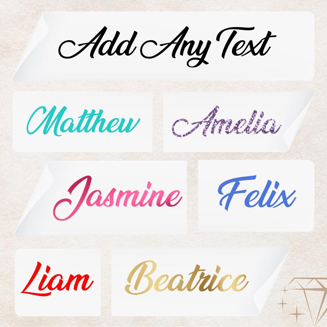 Sticker Name Design Font Personalised Name Stickers | Script Font, DIY Stickers, Custom Vinyl ...