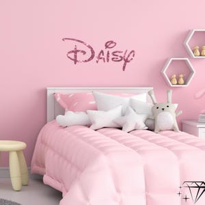 Gepersonaliseerde Disney-lettertypenaamsticker | Aangepast woord Disney-lettertype vinyl stickerlabel | Aangepaste sticker, flessen water, muren en cadeaus voor kinderen