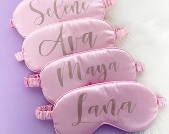 Personalised Sleep Eye Masks - Add Any Name/Text | Silk Satin Eyemask, Bridal Gift | Christmas, Mothers Day, Valentines, Bridesmaid