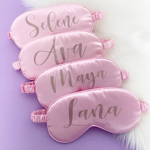 Personalised Sleep Eye Masks - Add Any Name/Text | Silk Satin Eyemask, Bridal Gift | Christmas, Mothers Day, Valentines, Bridesmaid