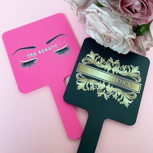 Miroir de maquillage portable de voyage XL personnalisé Logo Portable MUA Miroir Cadeau de demoiselle dhonneur personnalisé Miroir Cadeau de Noël Saint-Valentin image 3