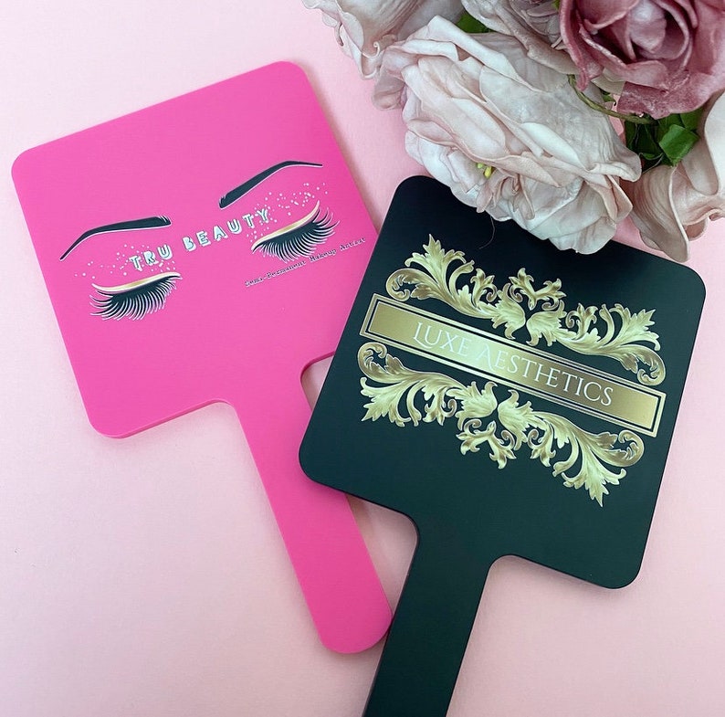 Personalized XL Travel Handheld Makeup Mirror Logo Portable Etsy UK