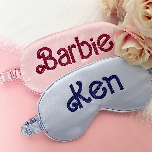 Barbie Silk Satin Eye Mask | Personalised Sleep Eye Mask | Barbie Font |  Gift for Her | Any Name Luxury Eye Mask |