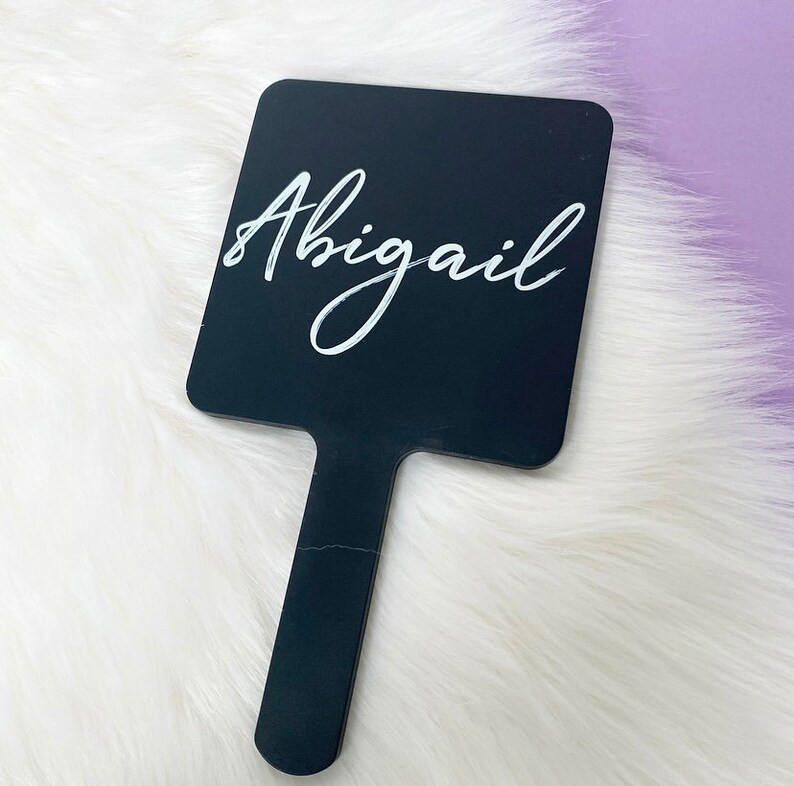 Personalized Large Travel Handheld Makeup Mirror Logo Etsy