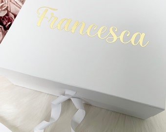 Personalisierte große Geschenkboxen mit Deckel | Leer, um deine eigenen Geschenke zu machen | Luxuriöse personalisierte Geschenkboxen | Brautjungfer Weihnachten Valentines Boxen