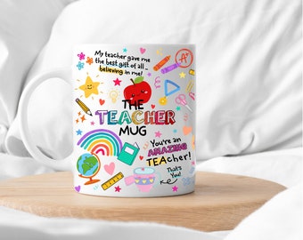 Lehrer-Becher | Lehrer-Dankeschön-Geschenk, Bester Lehrer | Personalisiertes Geschenk für Sie | Geschenk für Ihn | Abschlussgeschenk | Der Lehrer Becher