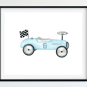 Blue Classic Car Print Printable Car Prints Boy's Room | Etsy