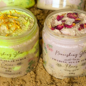 Foaming Sugar Scrub | Whipped Sugar Scrub | 2 in 1 Body Scrub | Whipped Soap | Exfoliating Body Scrub | Body Polish | Christmas gift for her
