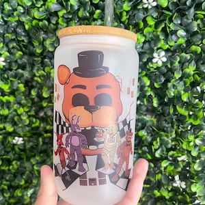 Five nights at Freddy’s  Libbey Cup, Horror movie tumbler, five nights at Freddys, beer glass can, freddy mug, 16oz libbey glass can , glass