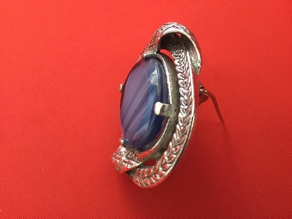 60’s Vintage Miracle Brooch Pin/Oval Jewel/ Woman… - image 2