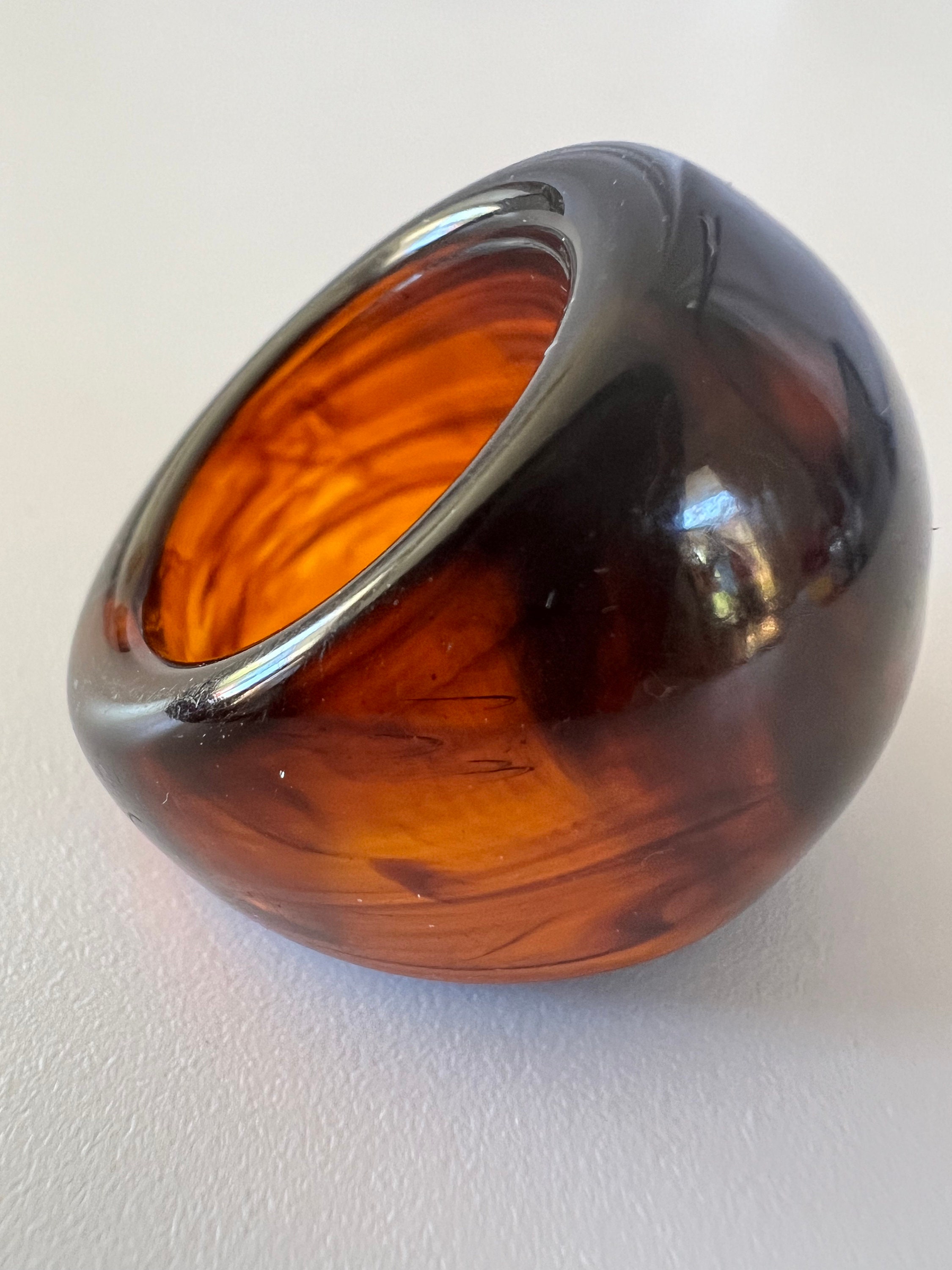 70’s Vintage Domed Faux Tortoise Shell Lucite Ring/Statement Ring/Summer Ring/US 5 Size Ring/UK J Size Ring/Marbled Lucite Ring/Chunky Ring