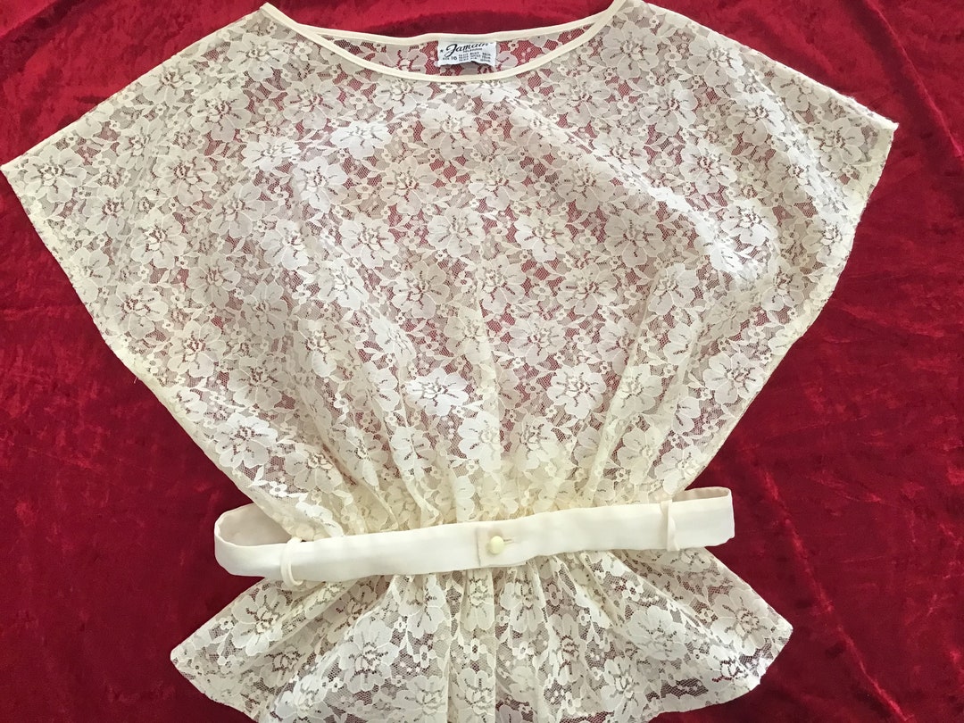 Vintage 60s White Lace Blouse. Womans Clothes. Vintage Lace Etsy