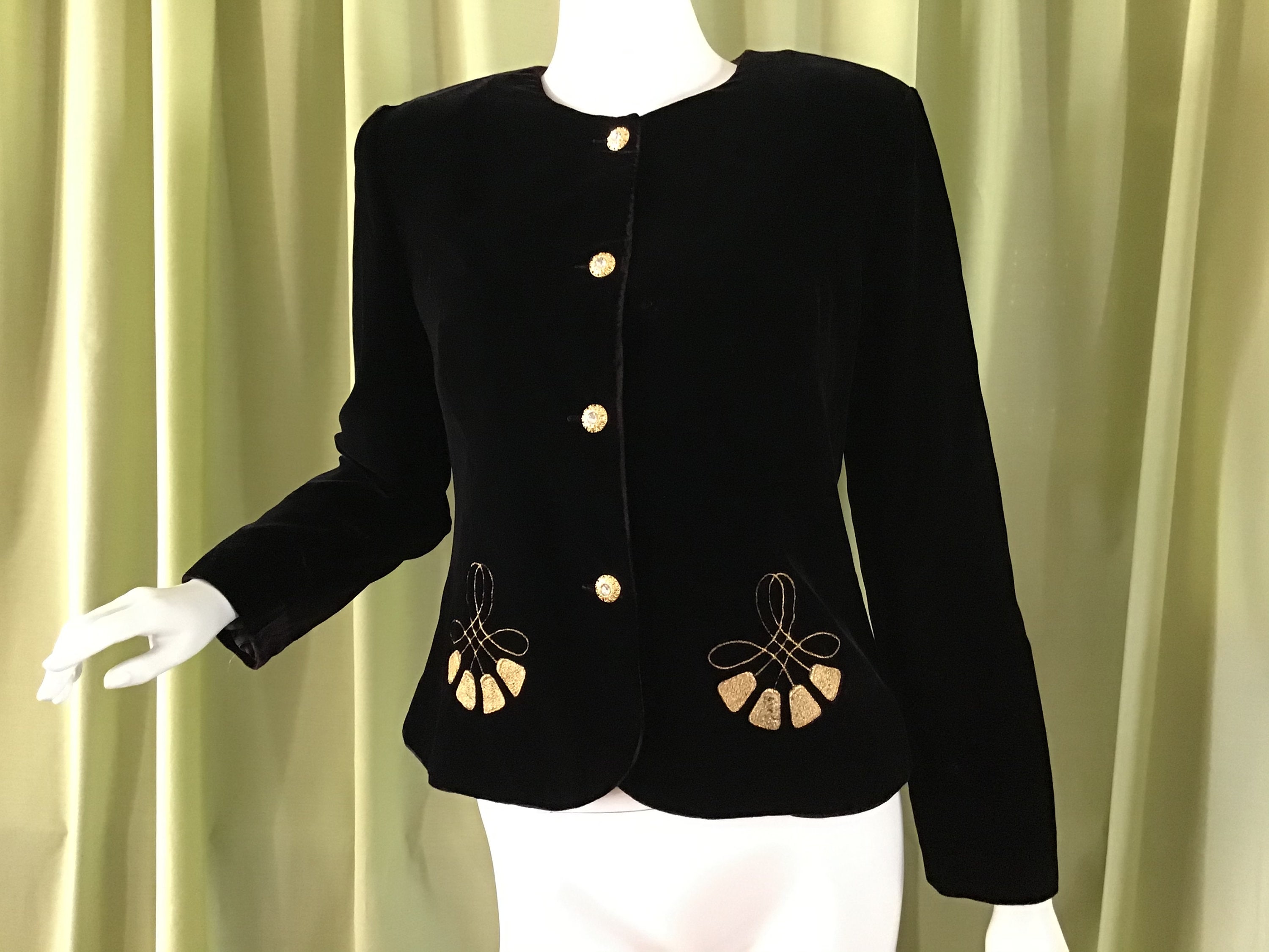 ladies black and gold jacket