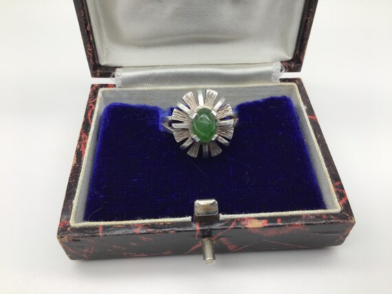 Vintage 60’s /65’s  Genuine Jade Ring/Silver Ring… - image 6