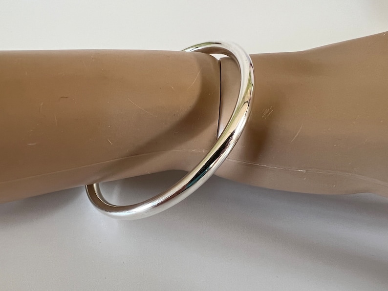 80s Vintage Silver Bangle/Womans Silver Jewellery/Office Silver Bangle/Silver Bracelet/Silver Jewellery/Daily Silver Bangle/Her Birthday image 5