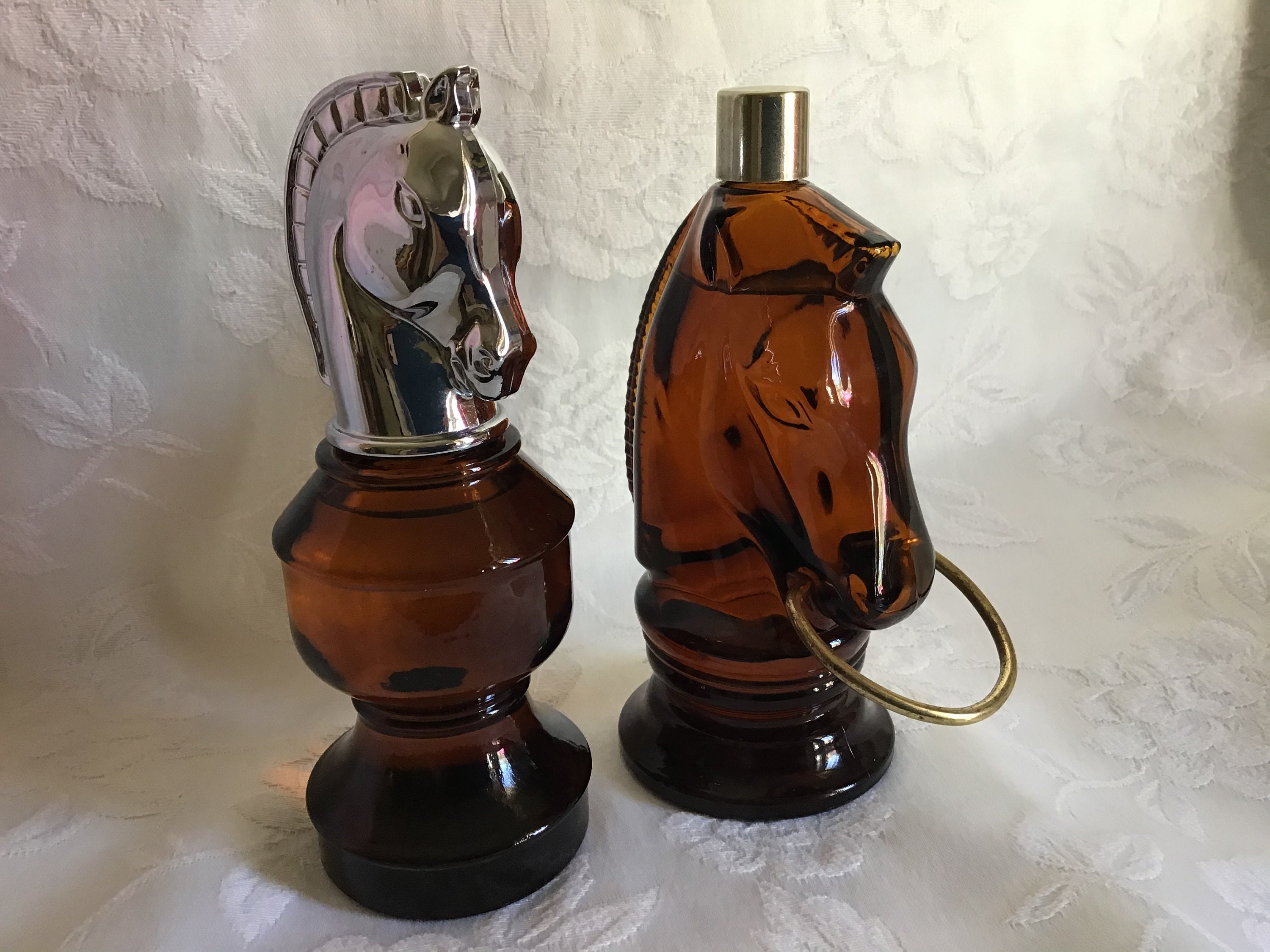 Vintage 80s Avon Horses Bottle Perfume. Amber Glasses Etsy