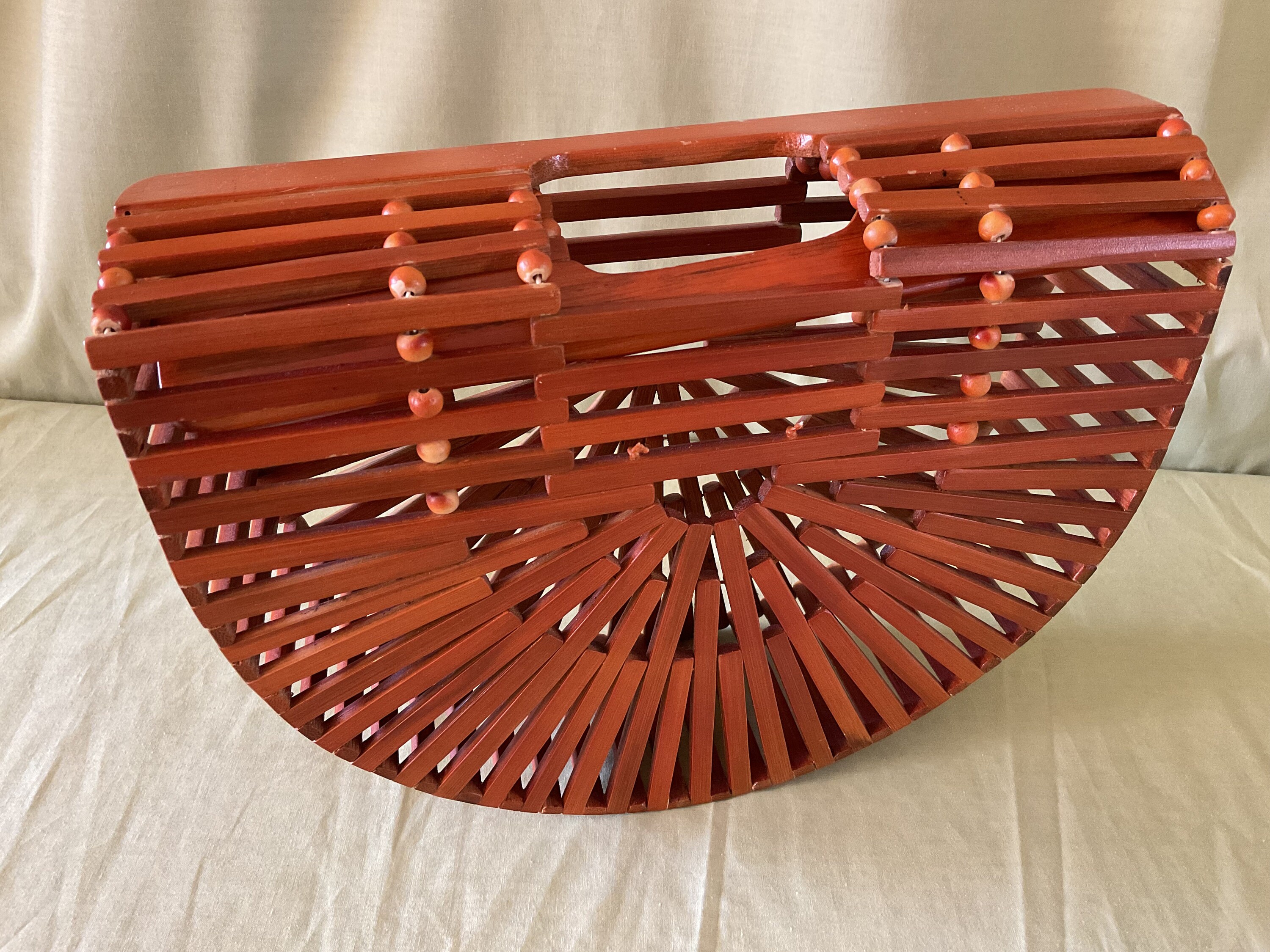 70s Vintage Bamboo Handbag/retro Wooden Clutch Canada