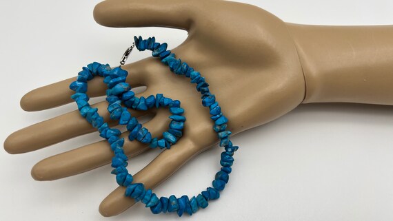 60’s VintageTurquoise Necklace/ Turquoise Stone C… - image 3