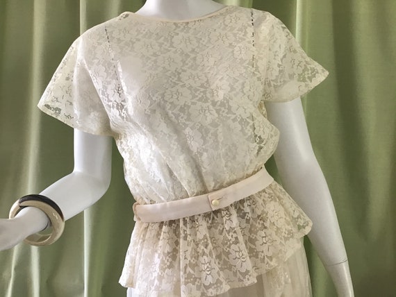 Vintage 60’s White Lace Blouse. Woman’s Clothes. … - image 2