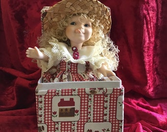 Vintage 80s Porcelain Doll/Anne of Green Gables/Unused in Box