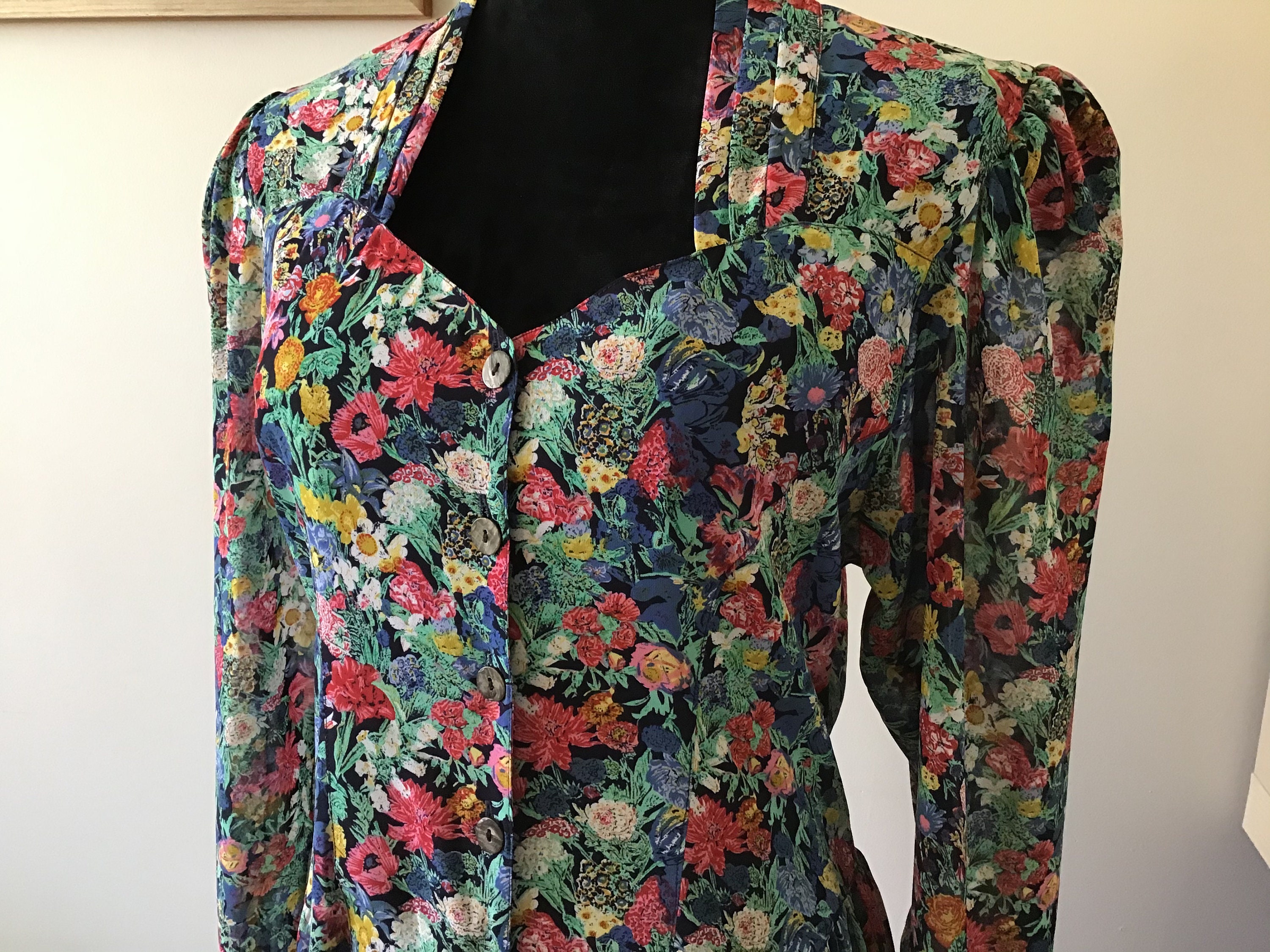 Vintage 1970s Floral Dress. Womans Flower Pattern Dress. | Etsy