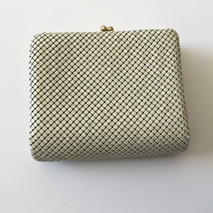 Cartera de malla vintage color crema/Cartera de malla/Accesorios para monederos/Cartera plegable/Papel moneda/Monedas/Billetes/Accesorios para mujer/Minimonedero/Regalo para ella