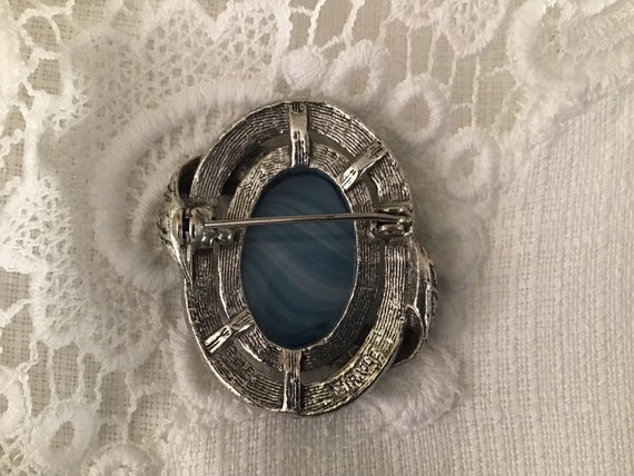60’s Vintage Miracle Brooch Pin/Oval Jewel/ Woman… - image 10