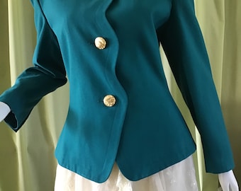 Vintage 90’s Morgan Miller Jacket . Woman’s Jacket. Spring&Autumn Woman’s Clothes. Size AU 12 Woman’s Coat. Torquoise Long Sleeve Jacket.