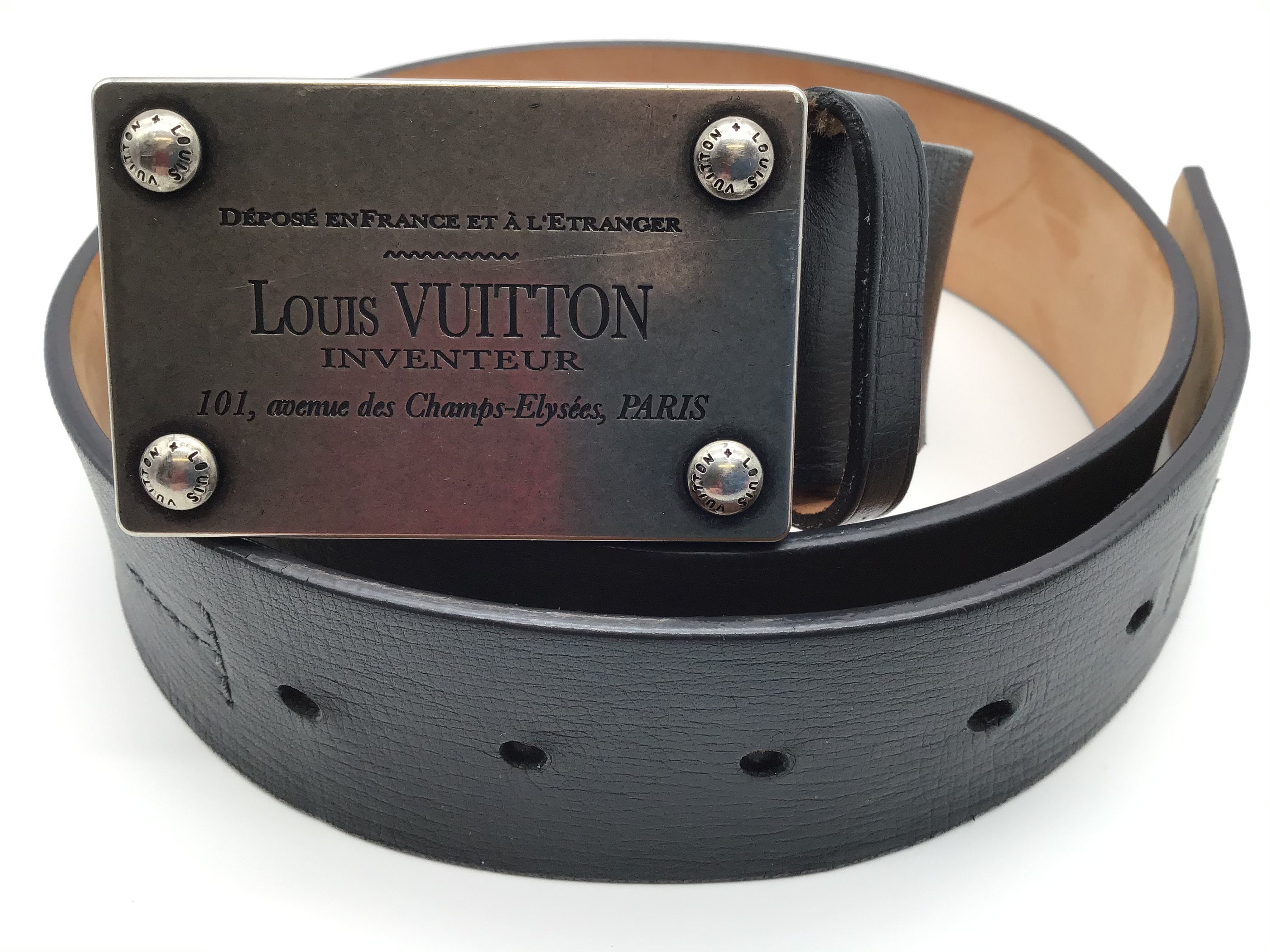 Vintage Metal Belt Buckle Louis Vuitton Inventeur Paris 