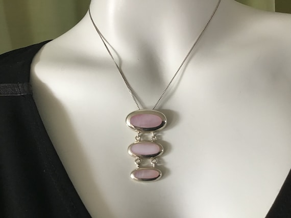 Vintage 80s Silver Necklace&pendant. Womans Jewels. Stirling - Etsy