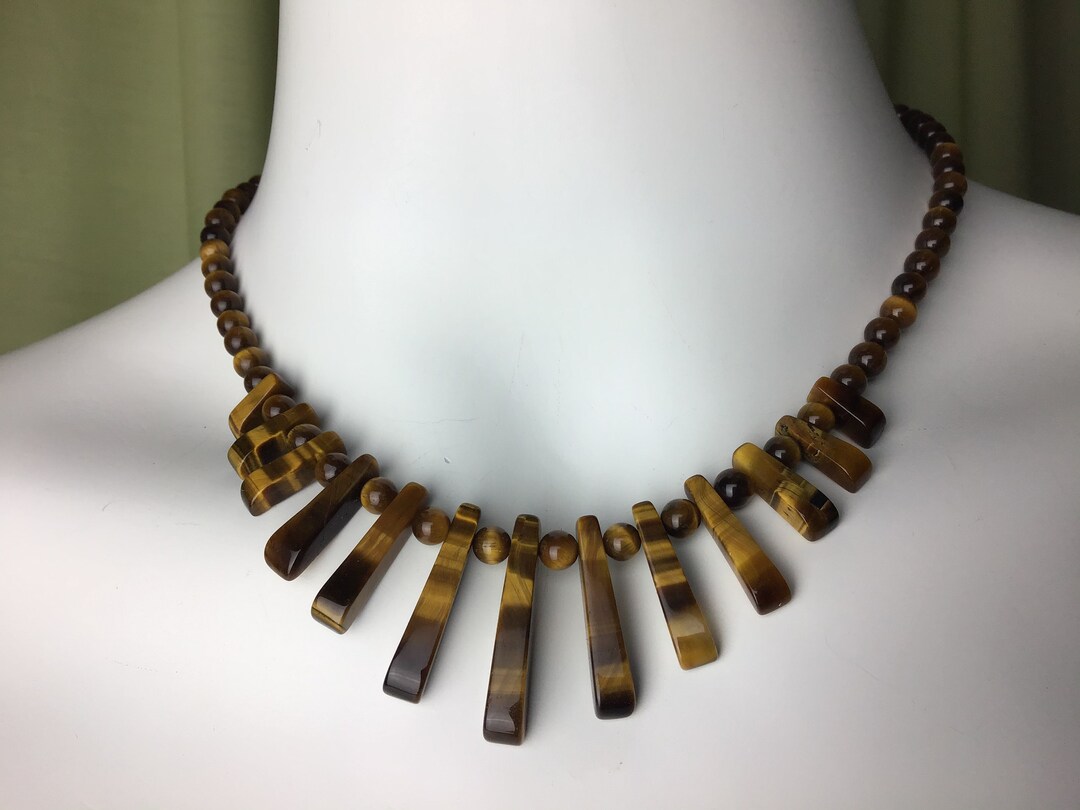 Unisexe hommes femmes pierre naturelle collier de perles 18-20 pouces