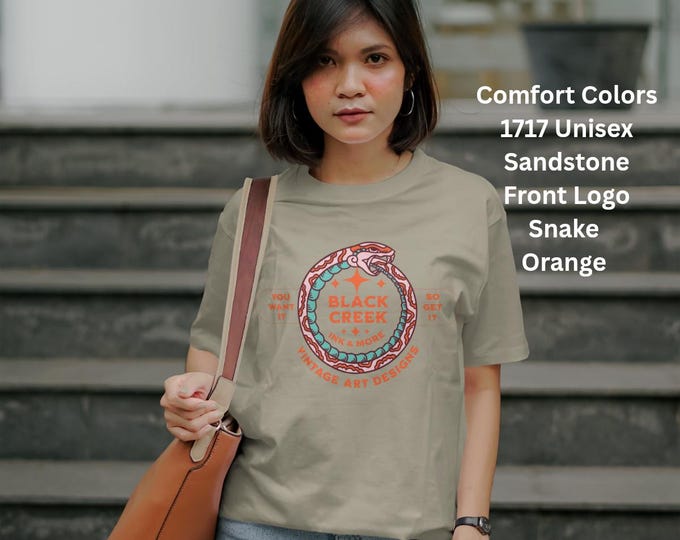 Vintage Nature of Life Snake Front Graphic: Black Creek Ink and More Comfort Colors® 1717 Unisex T shirt