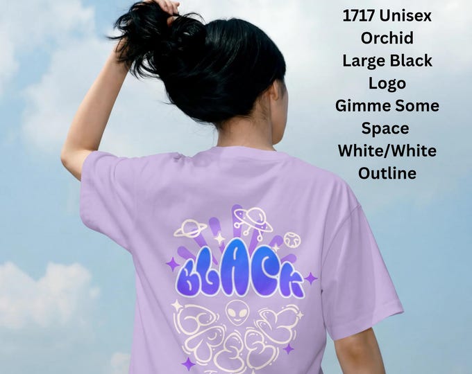 70s Retro Gimme Some Space T-Shirt Front & Back on Comfort Colors® Unisex Tee