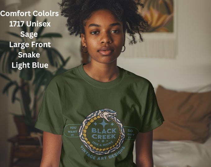 Vintage Nature of Life Snake Front Graphic: Black Creek Ink and More Comfort Colors® 1717 Unisex T shirt
